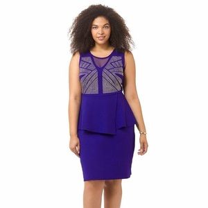 Blue peplum city chic dress